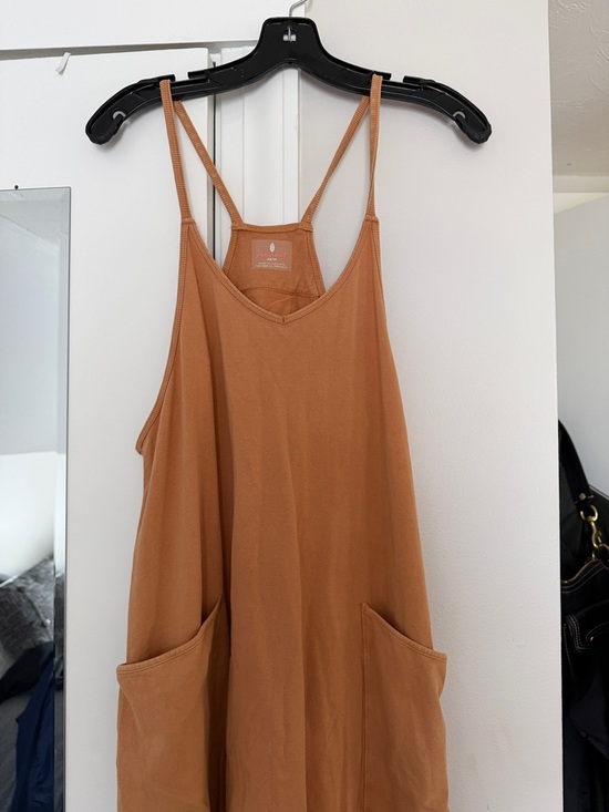 We The Free Camel/Tan Relaxed Strap Jumpsuit Romper - Picture 3 of 3